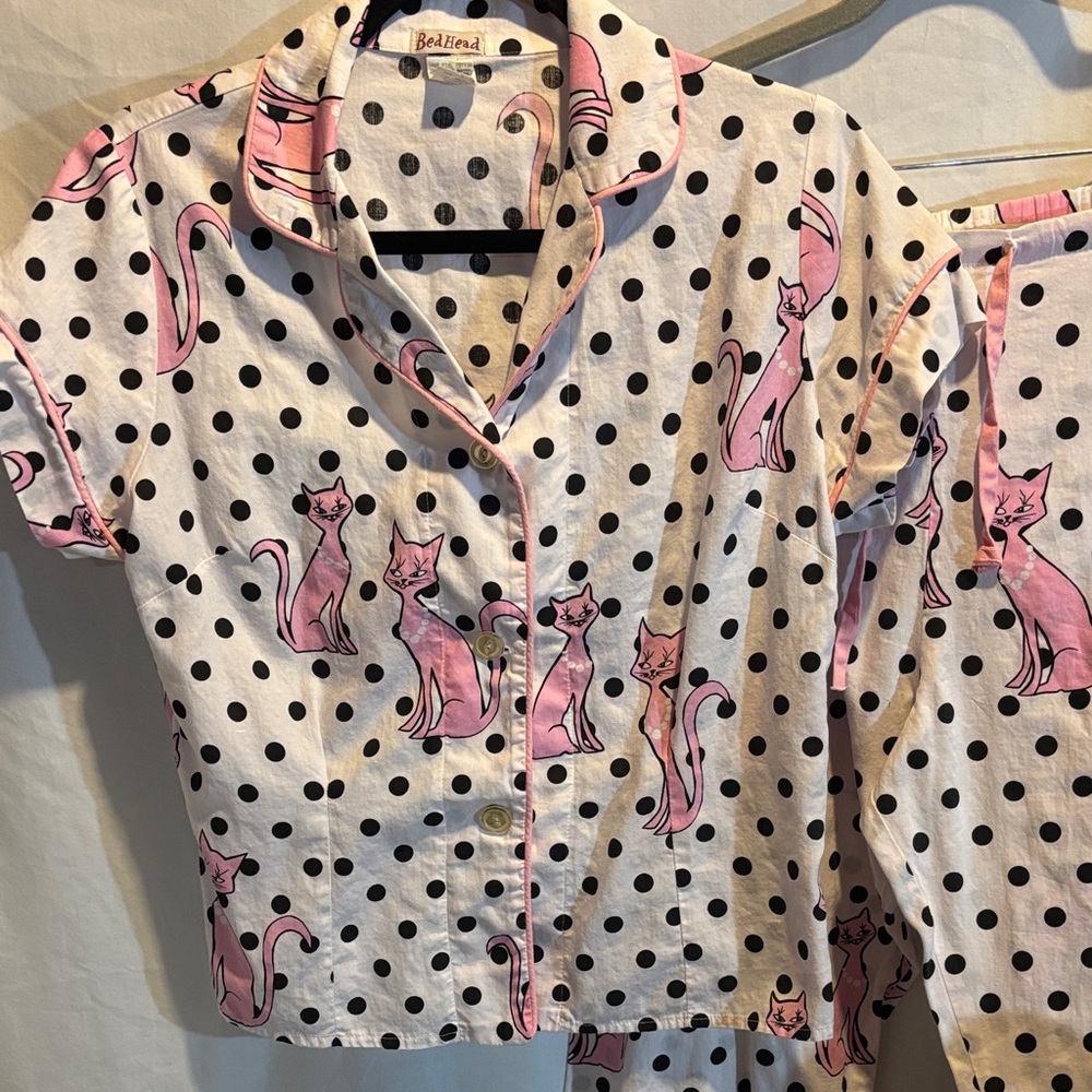 BedHead Pink Cat Print Pajama Set